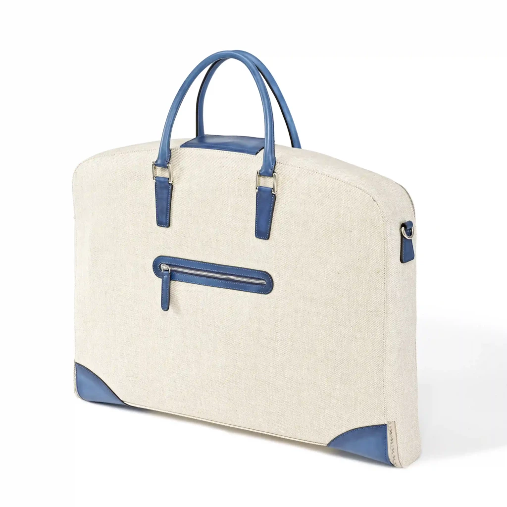 leder_kleiderhuelle_porto_cervo_canvas_blau_3 Dress Carrier Porto Cervo, leather/blue canvas