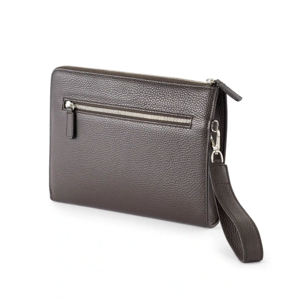Adri Zip Pouch – Dark Brown Leather