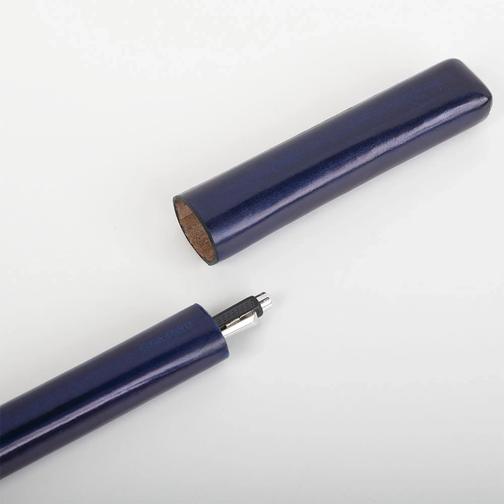 Pen Case for 1 Pen, leather, dark blue