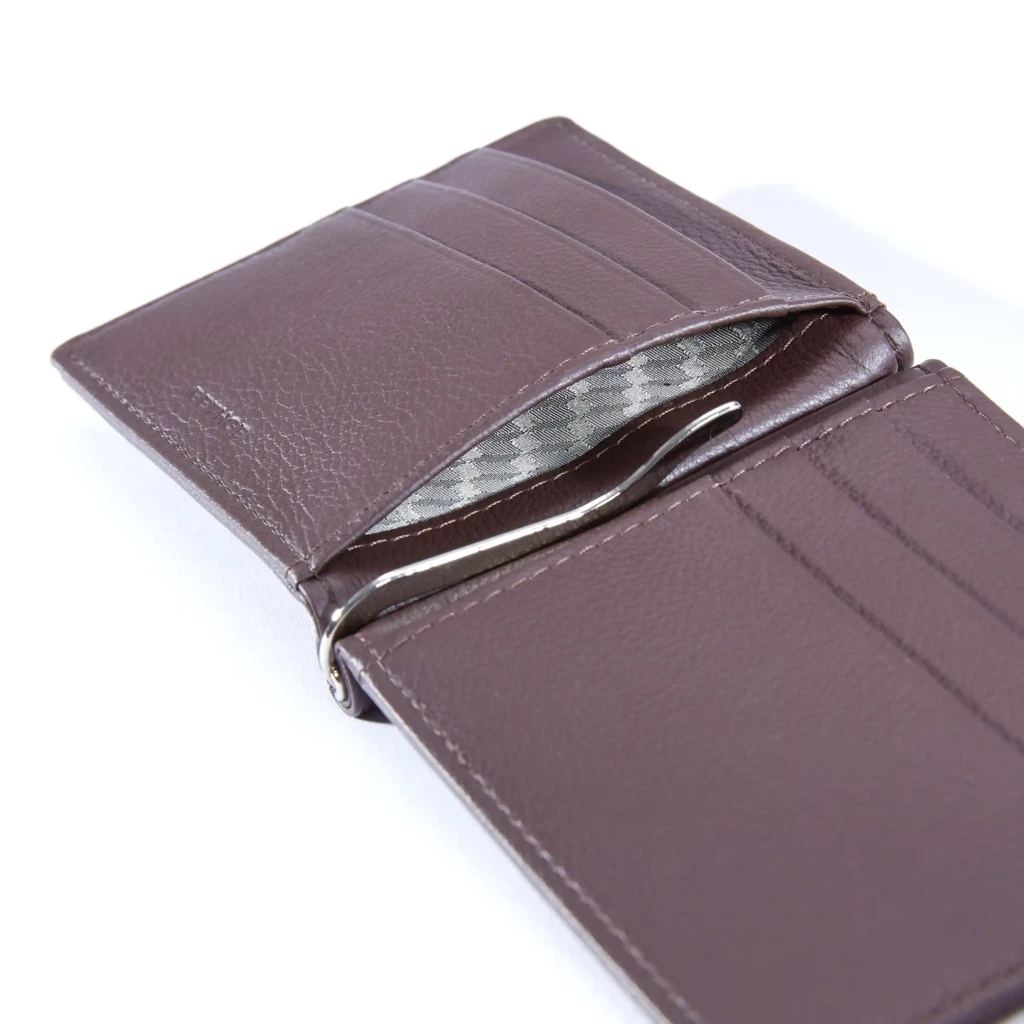 Card Wallet w. Money Clip, 6 cc, Koll. 1977, leather, brown