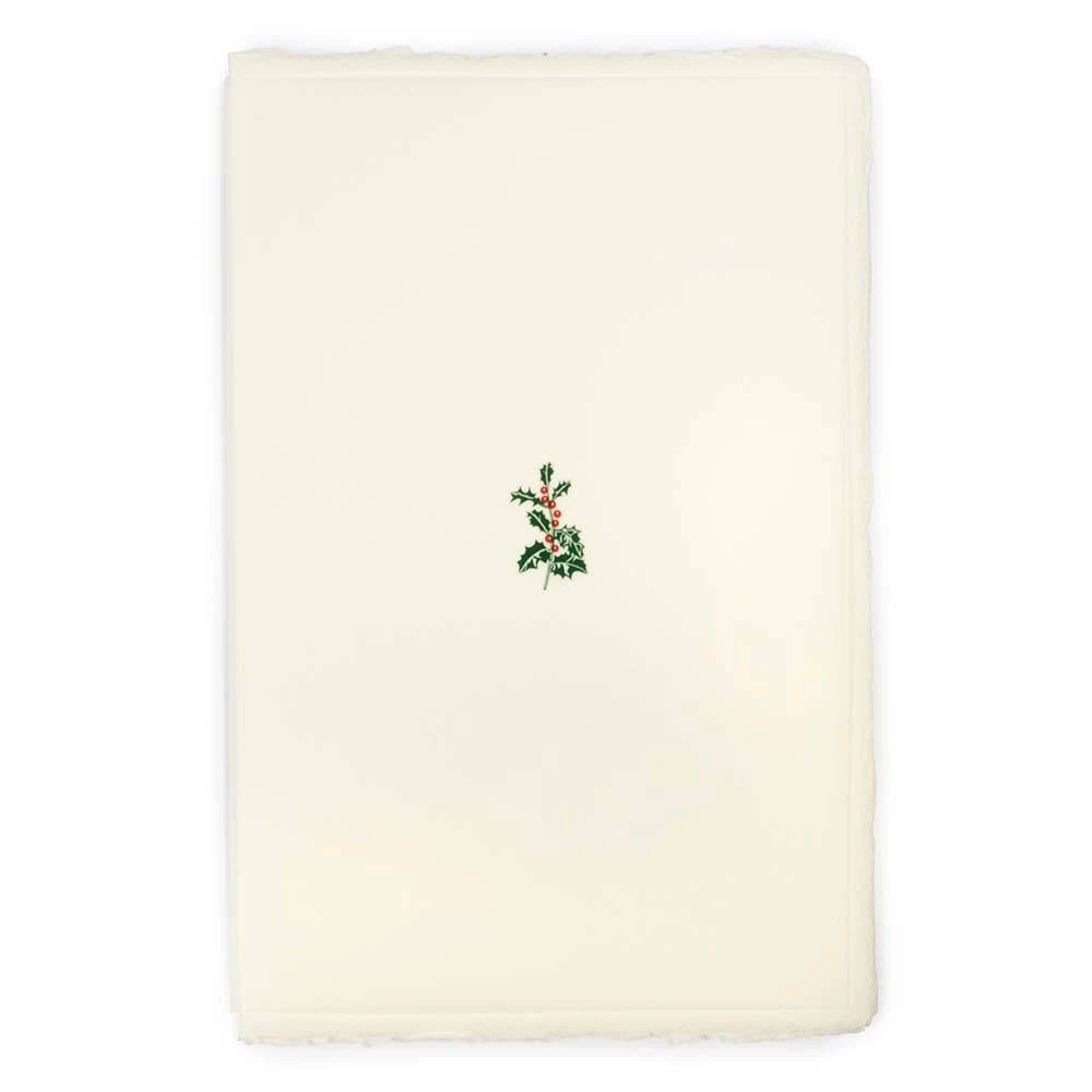 Christmas card holly laid paper