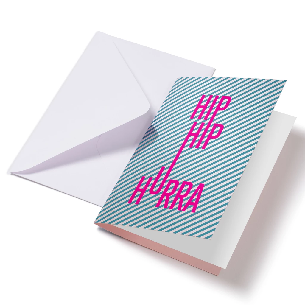 Greeting Card "Hip Hip Hurra" Lines 