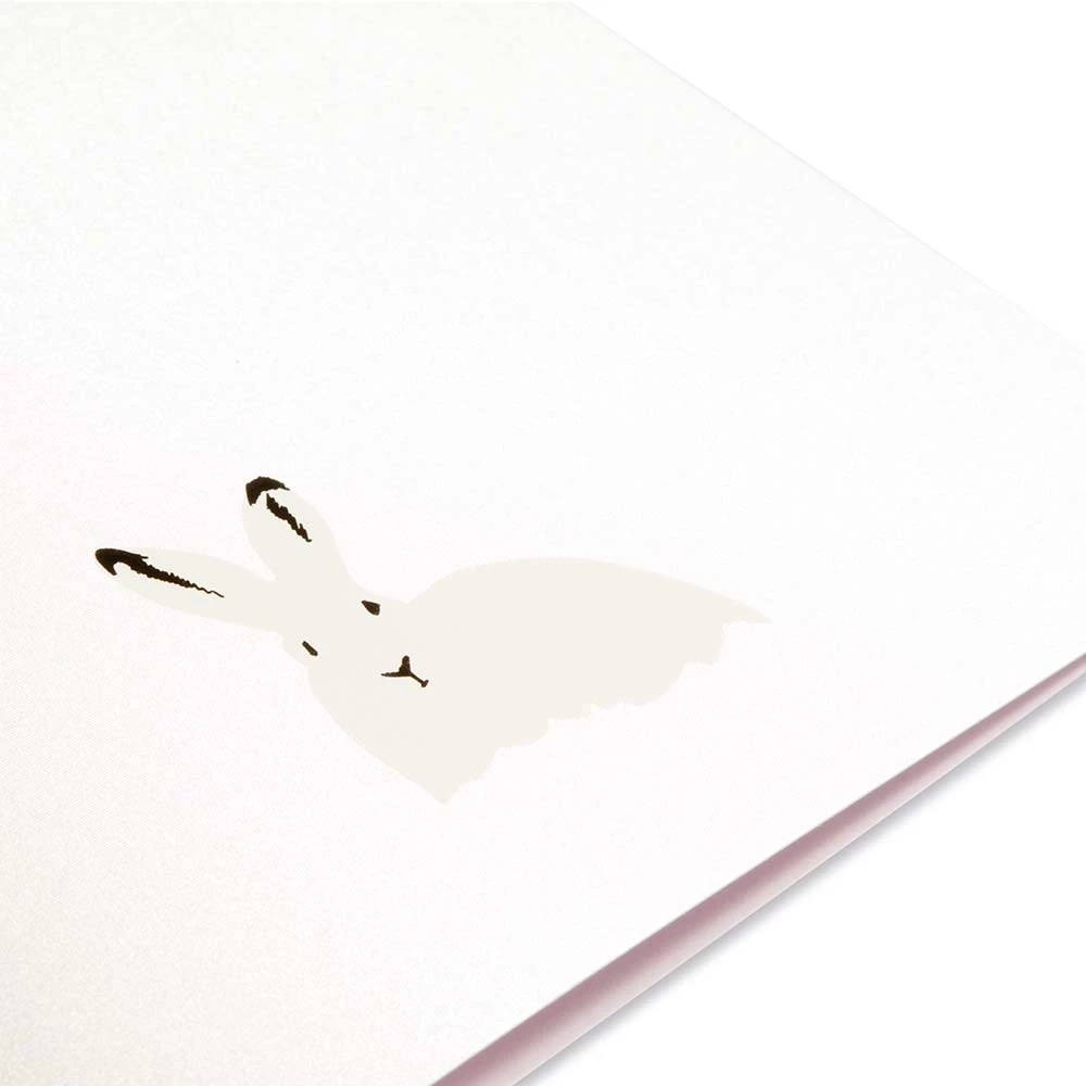 Christmas card snow bunny pearl