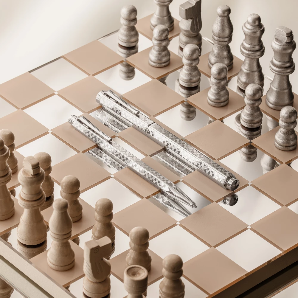 Caran d'Ache - Ecridor Damier - Rollerball Pen - Platinum 