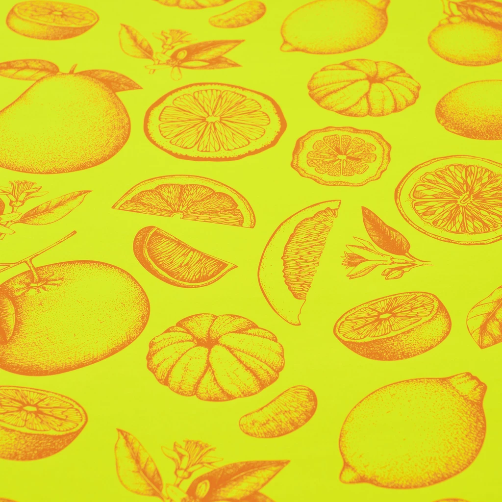 Wrapping paper citrus yellow 50  x 70 cm, 3 sheets