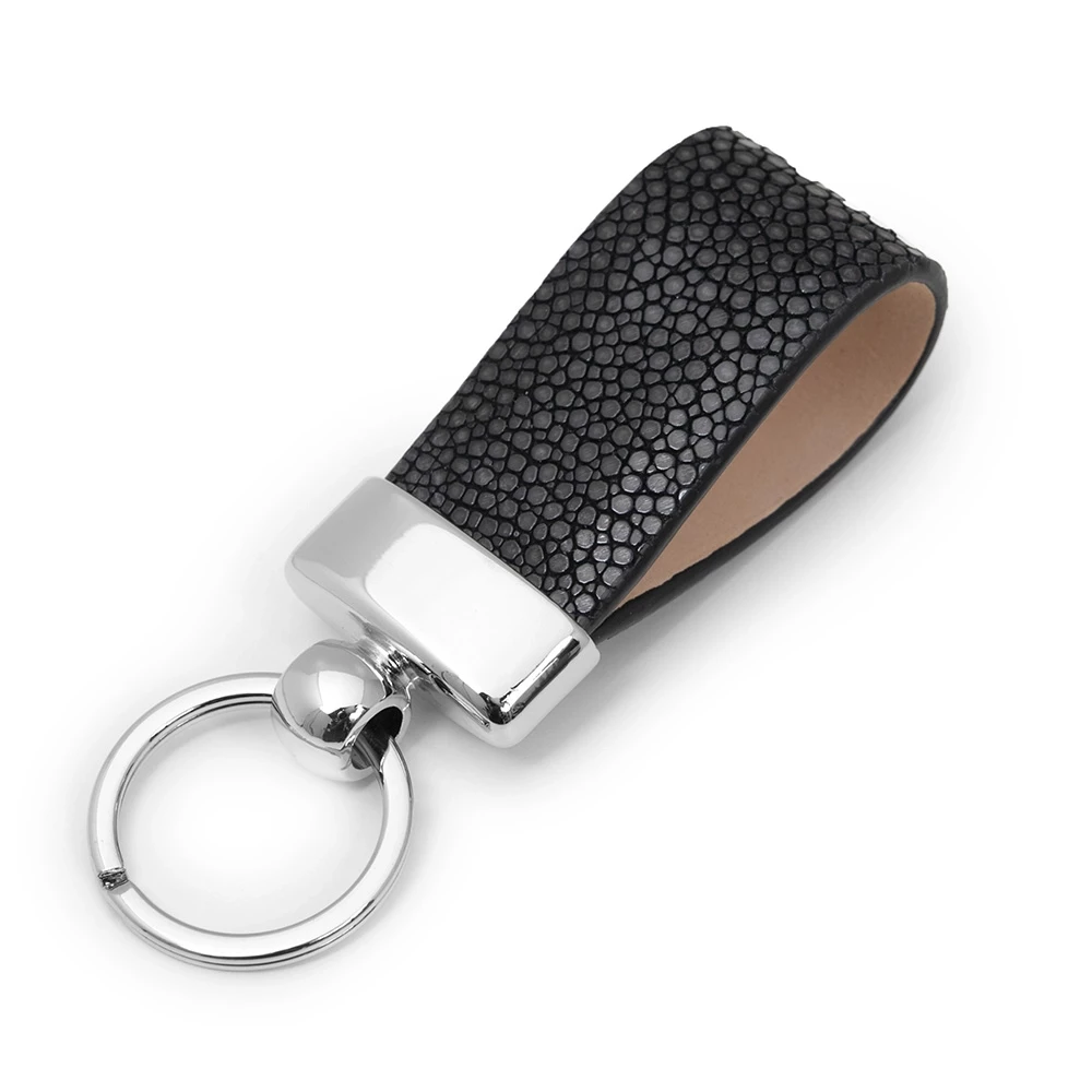 Key Ring, stingray leather, black