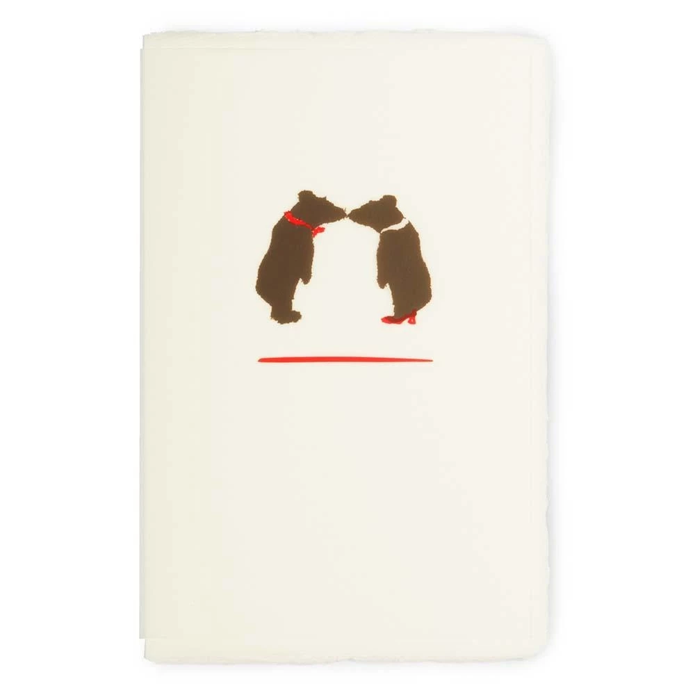 Greeting card bears in love laid paper
