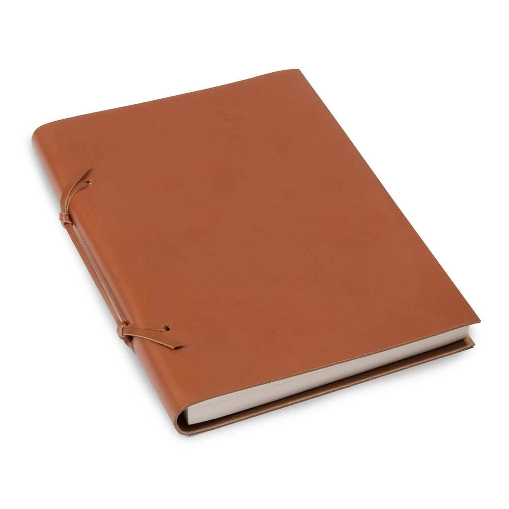 Sketchbook Quadernone, leather, large, tan