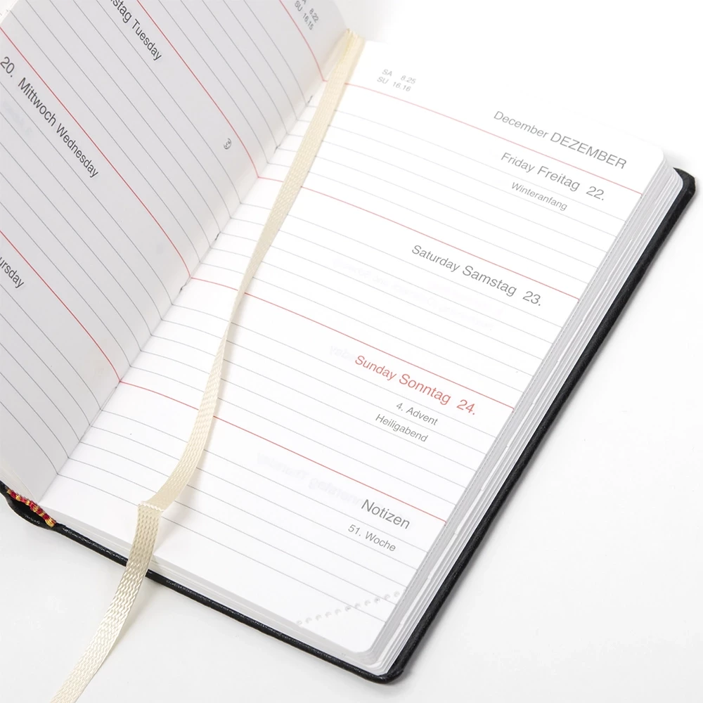 Edition D weekly calendar 2026 TeBeskin garnet bordeaux