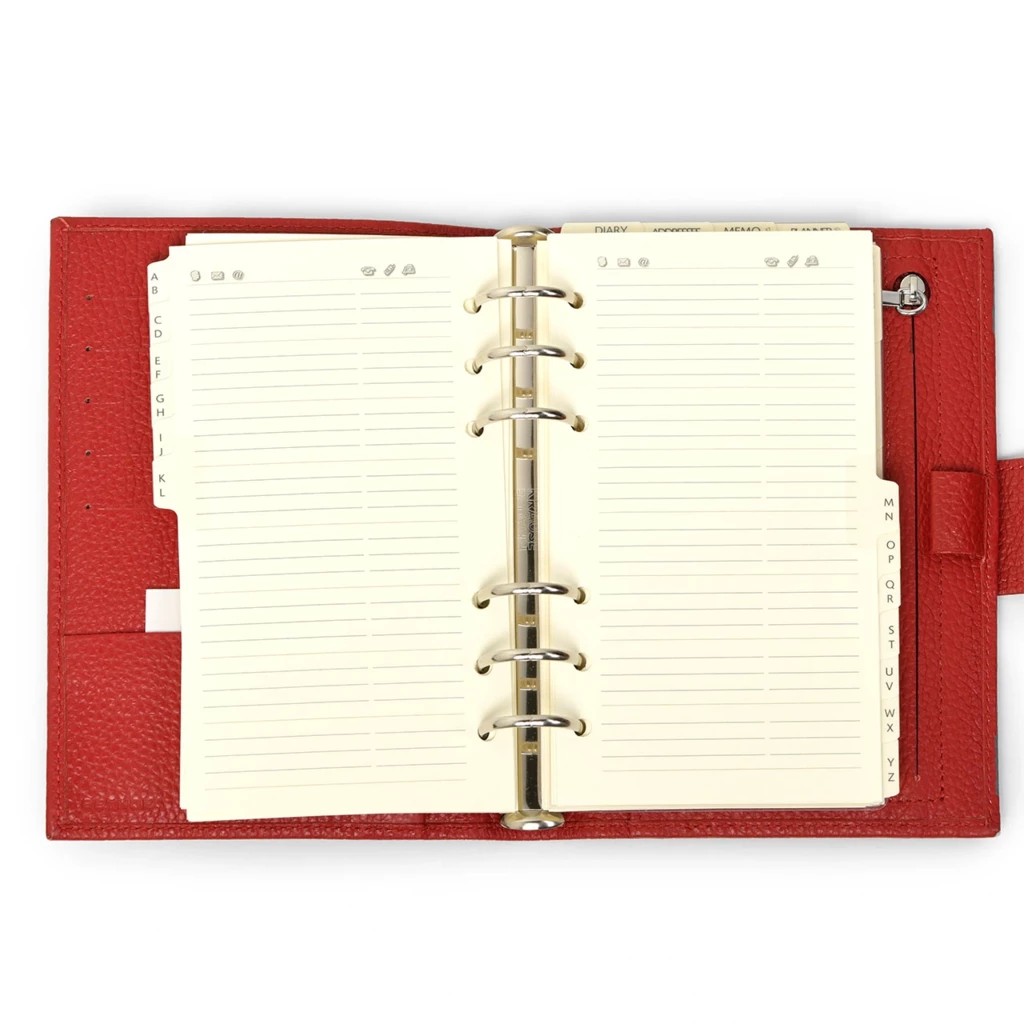 Daily Planner Adri, leather, dark red