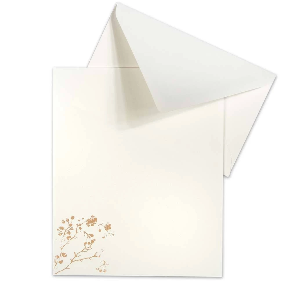 10 mini letter sheets Cherry Blossom, BlancBlanc, with envelopes