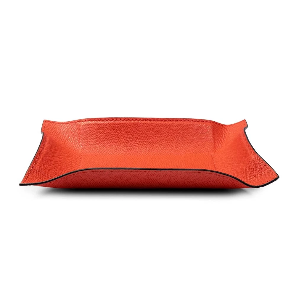 Valet tray rectangular, leather, 21 x 15 cm, mango