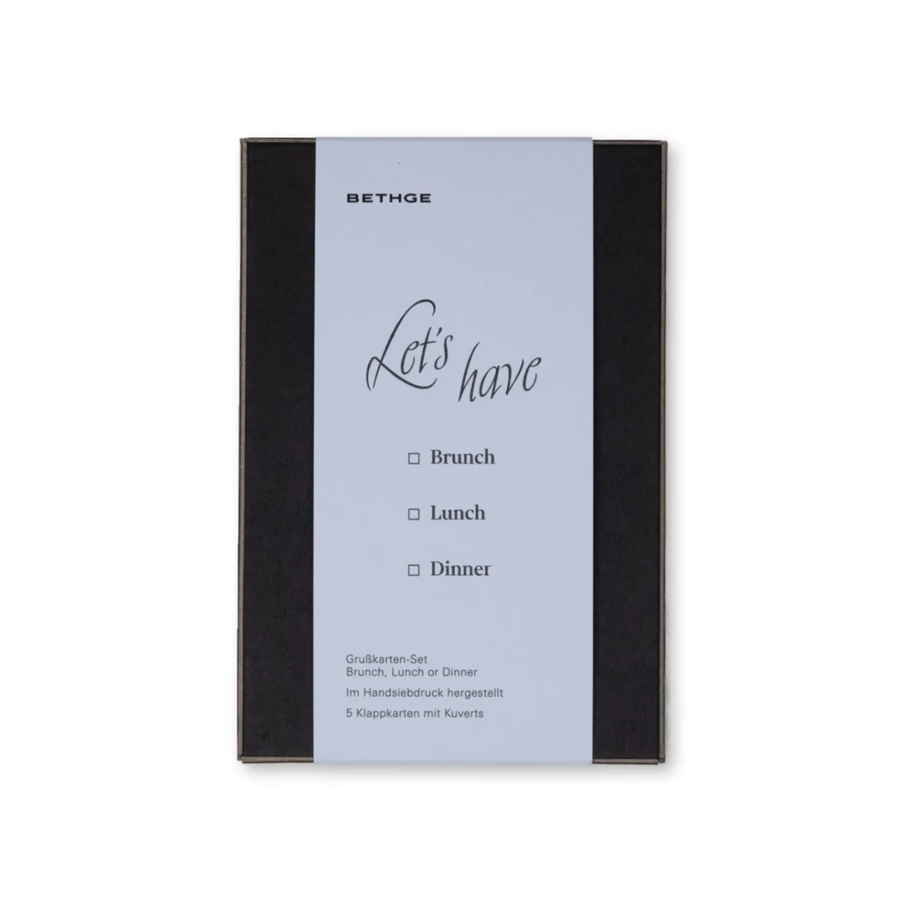Greeting card set Brunch, Lunch or Dinner Mini with 5 cards