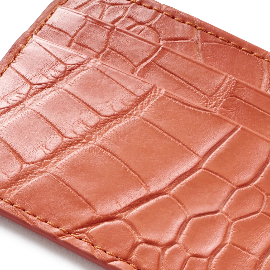 card holder, slim, 4 cc, alligator leather