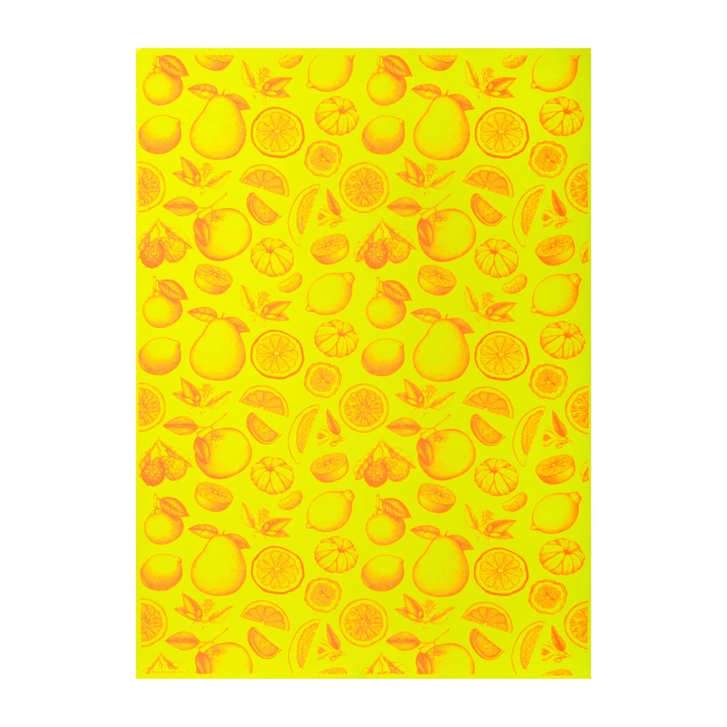 Wrapping paper citrus yellow 50  x 70 cm, 3 sheets