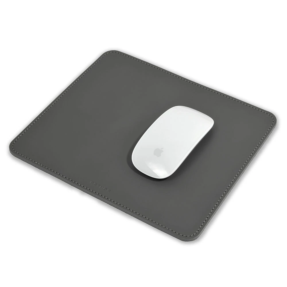 Mouse Mat, leather, 24.5 x 21  cm, dark grey