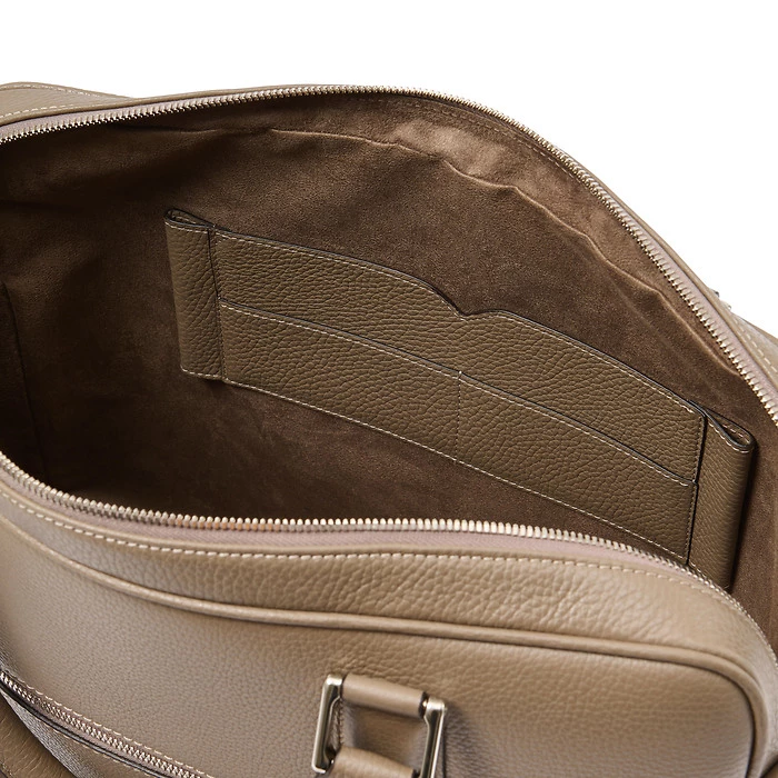 Briefcase Adri, leather, Taupe