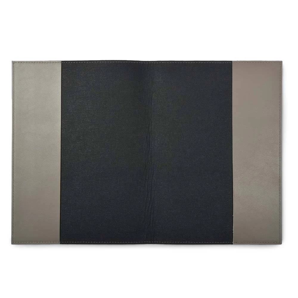 Book cover for DIN A5 books, smooth leather, taupe