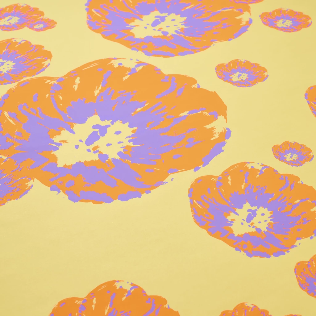 Wrapping paper Poppy orange/violet/beige, 3 sheets