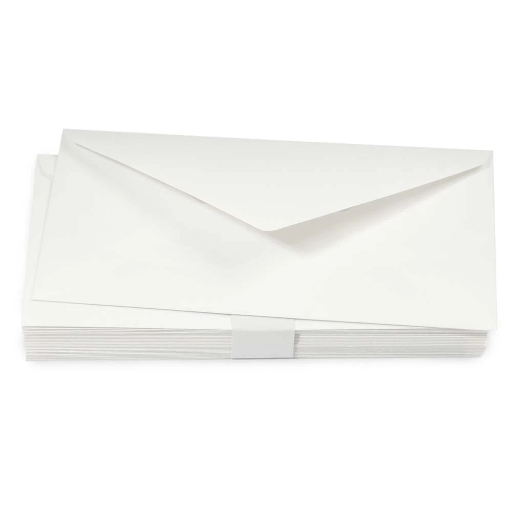 25 long DIN envelopes, Opal Ecru, grey silk lining
