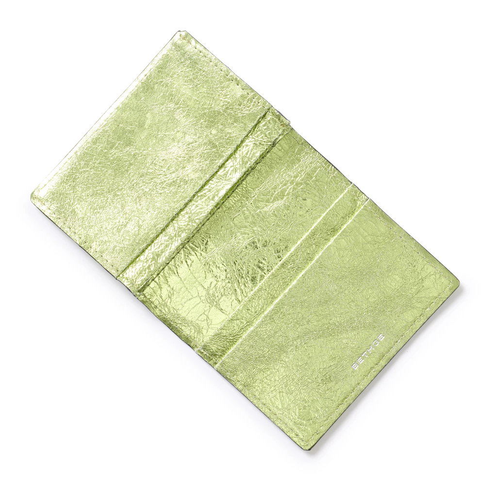 Folded Leather Card Holder – 3 Card Slots, Aurora
