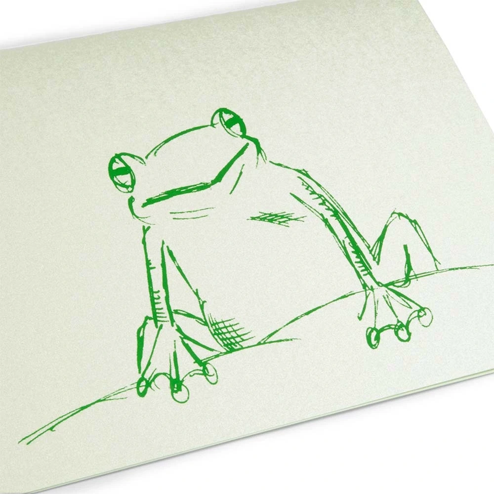 Grußkarte Frosch Grün Perlmutt Grün