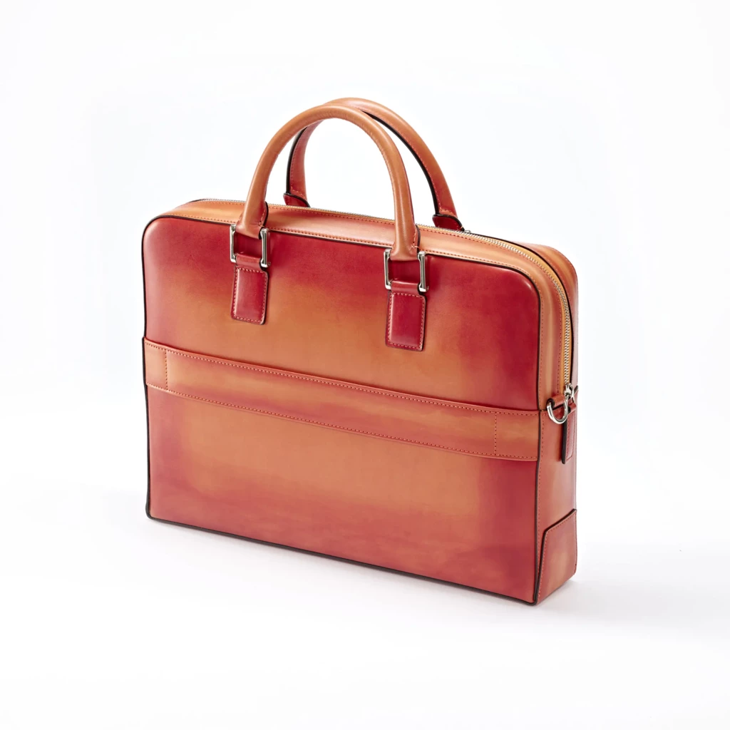 Briefcase Porto Cervo, leather, orange