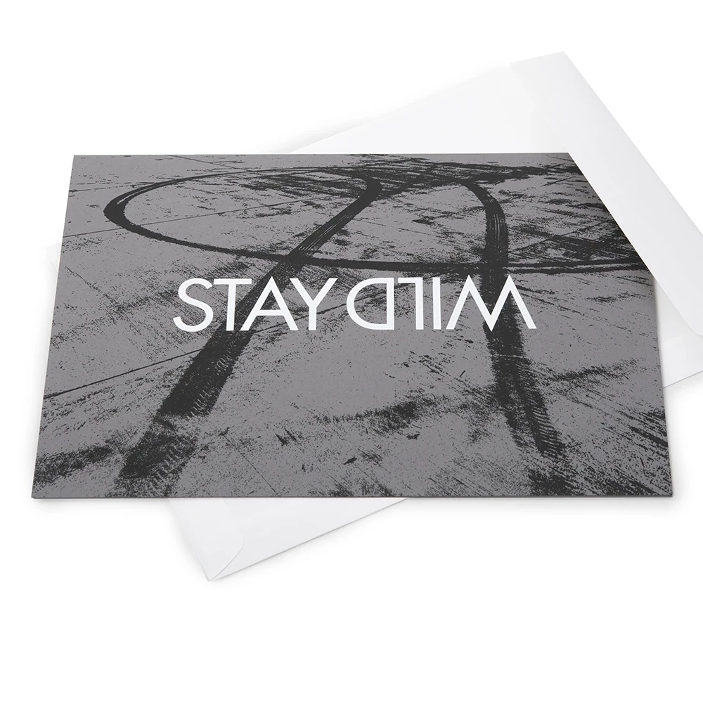 Greeting card stay wild white
