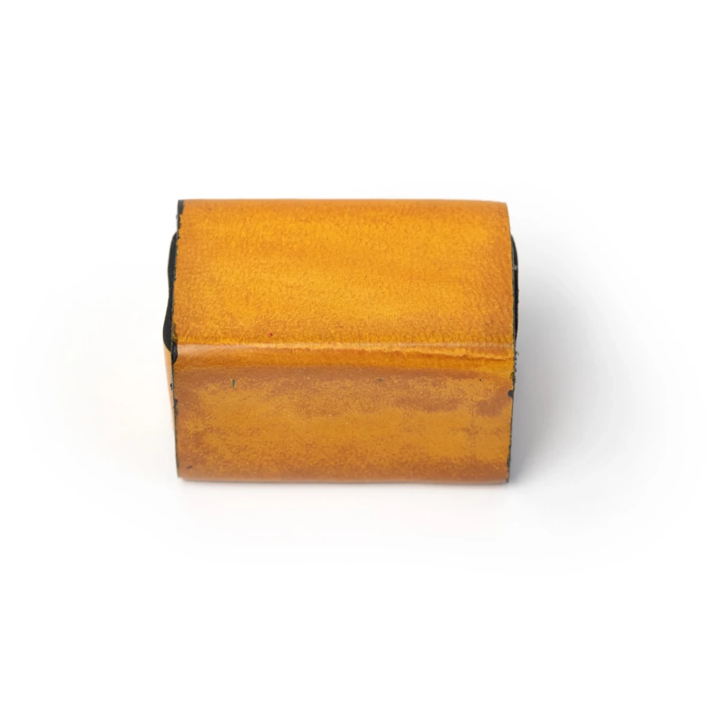 Dice Game with 2 Dice in Leather Box, yellow
