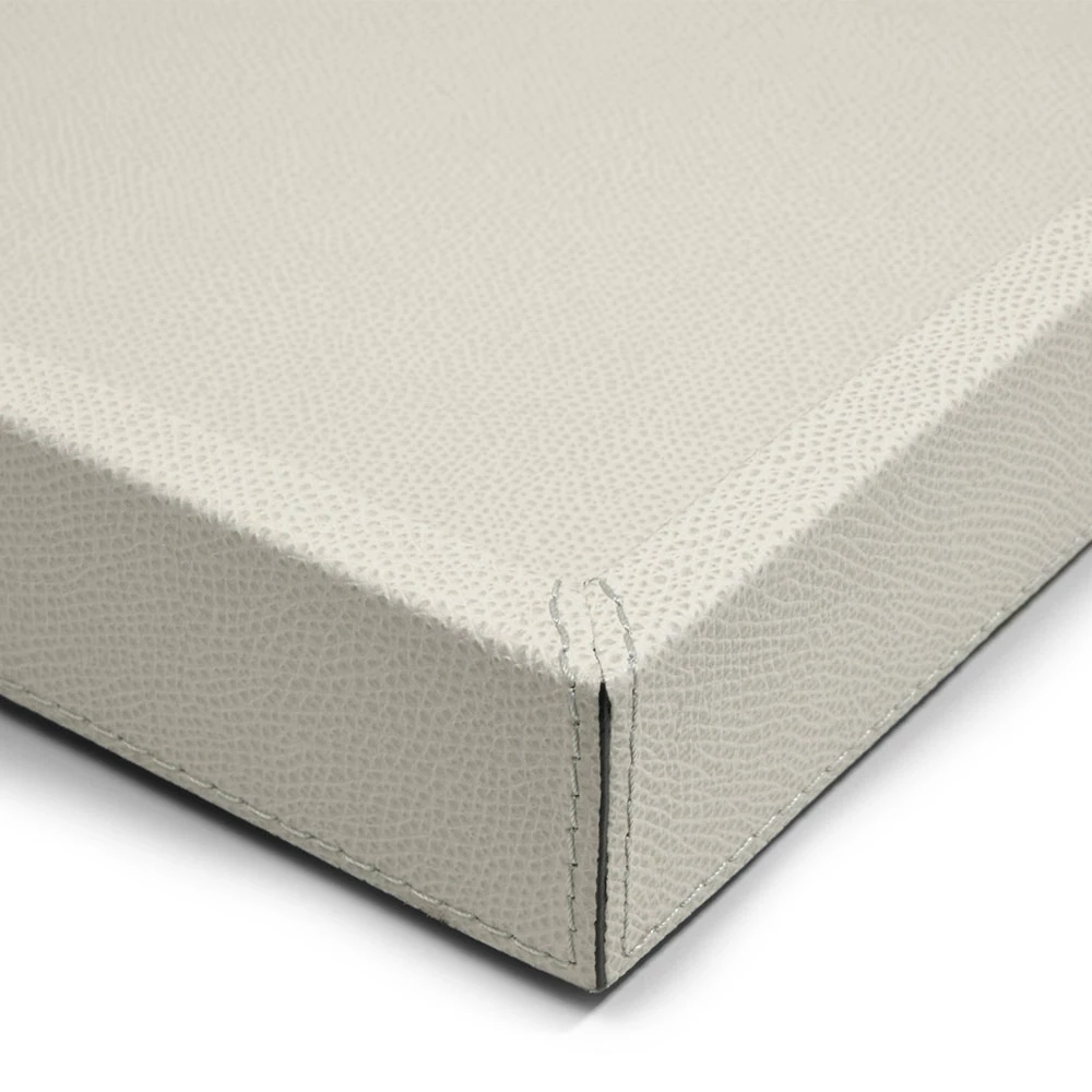 Leather tray, 37.5 x 27.0 cm, light grey