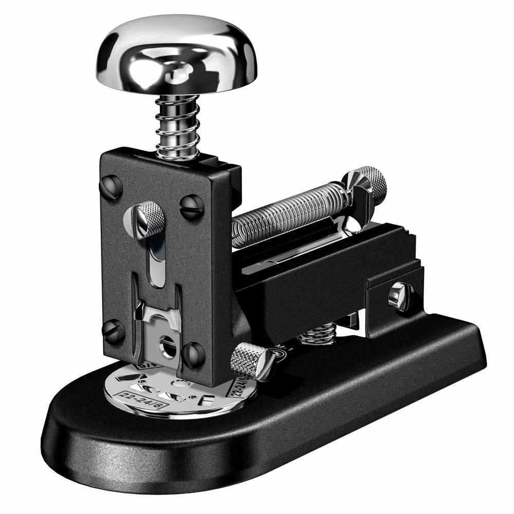 El Casco desktop stapler M1 black/chrome with felt insert