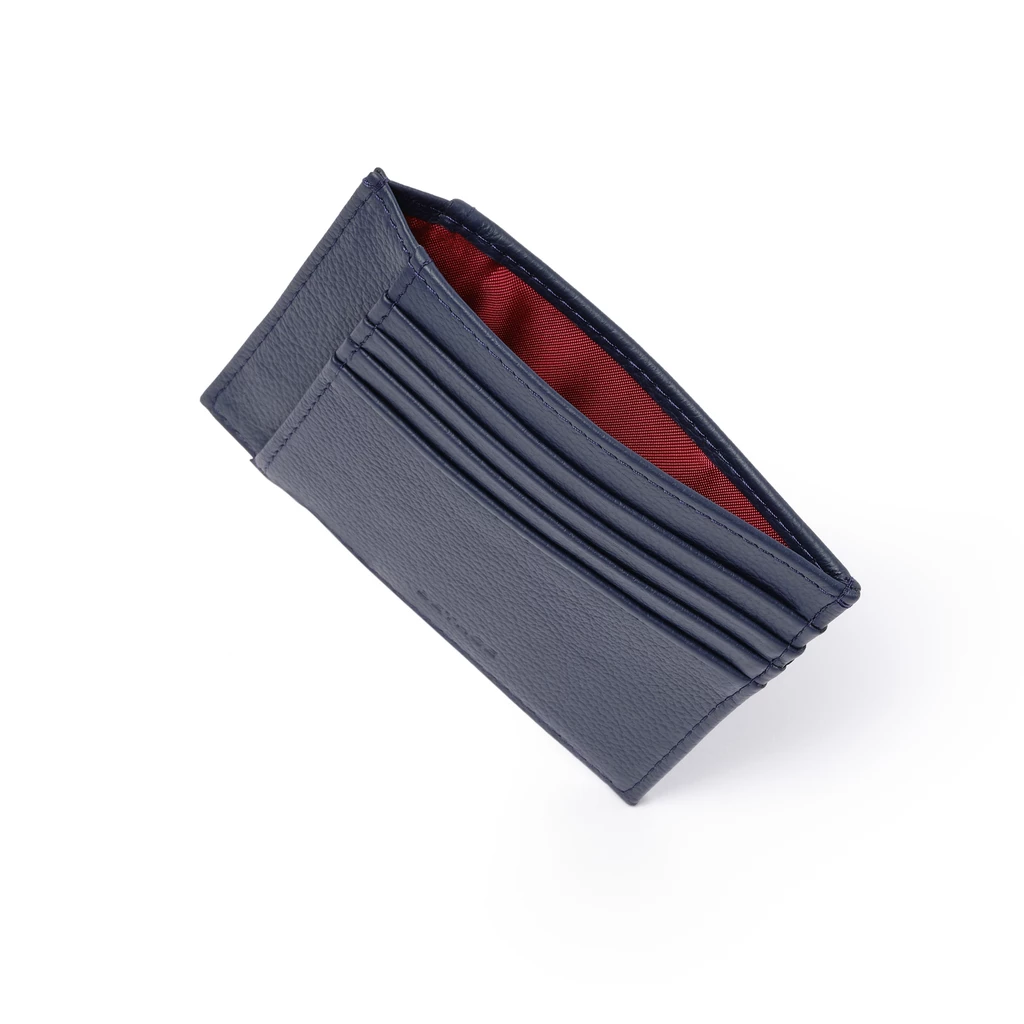 Card Holder, 8 Card Slots (8 CC), 1977 Collection, Blue with Red Lining
