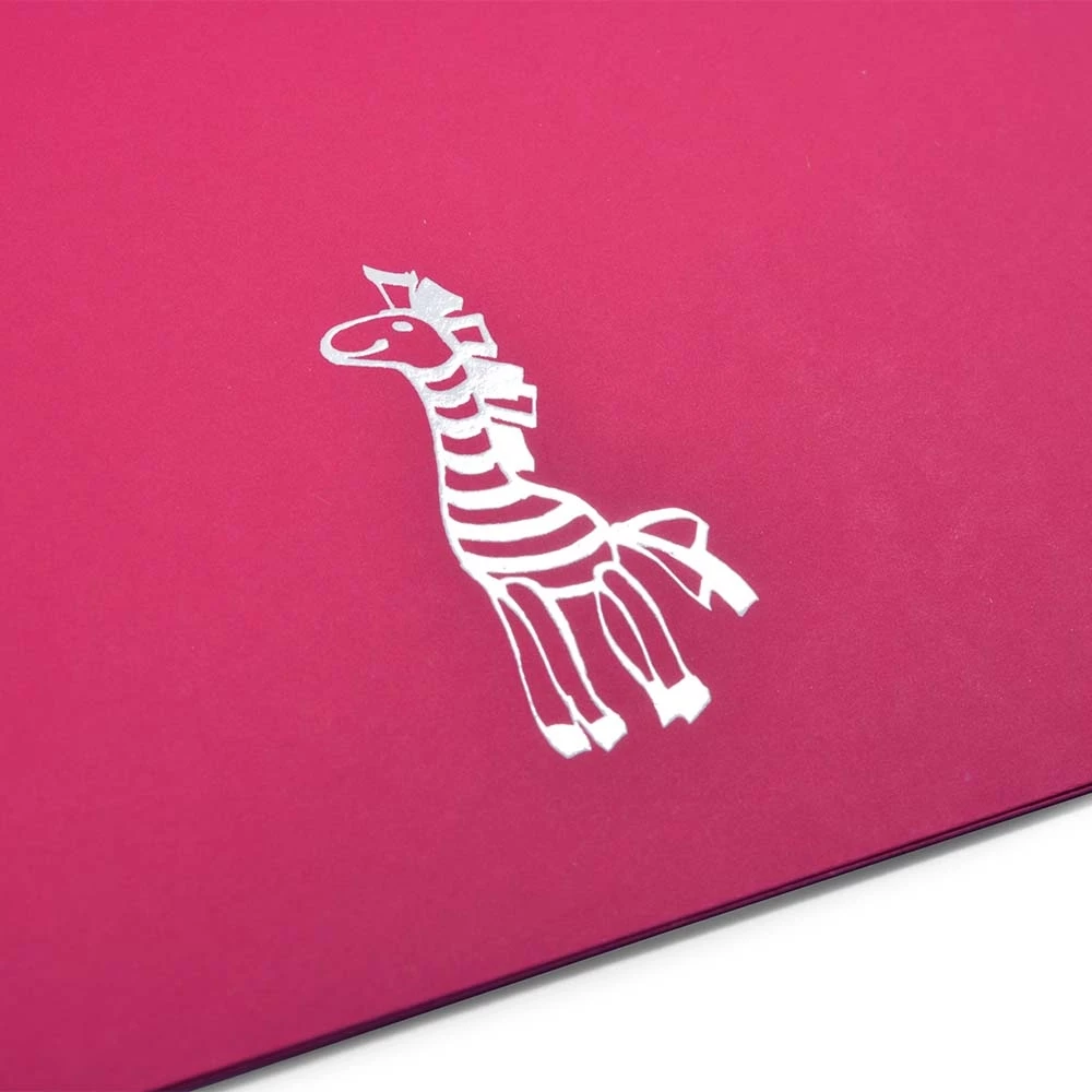 Greeting card zebra pure pink  mini