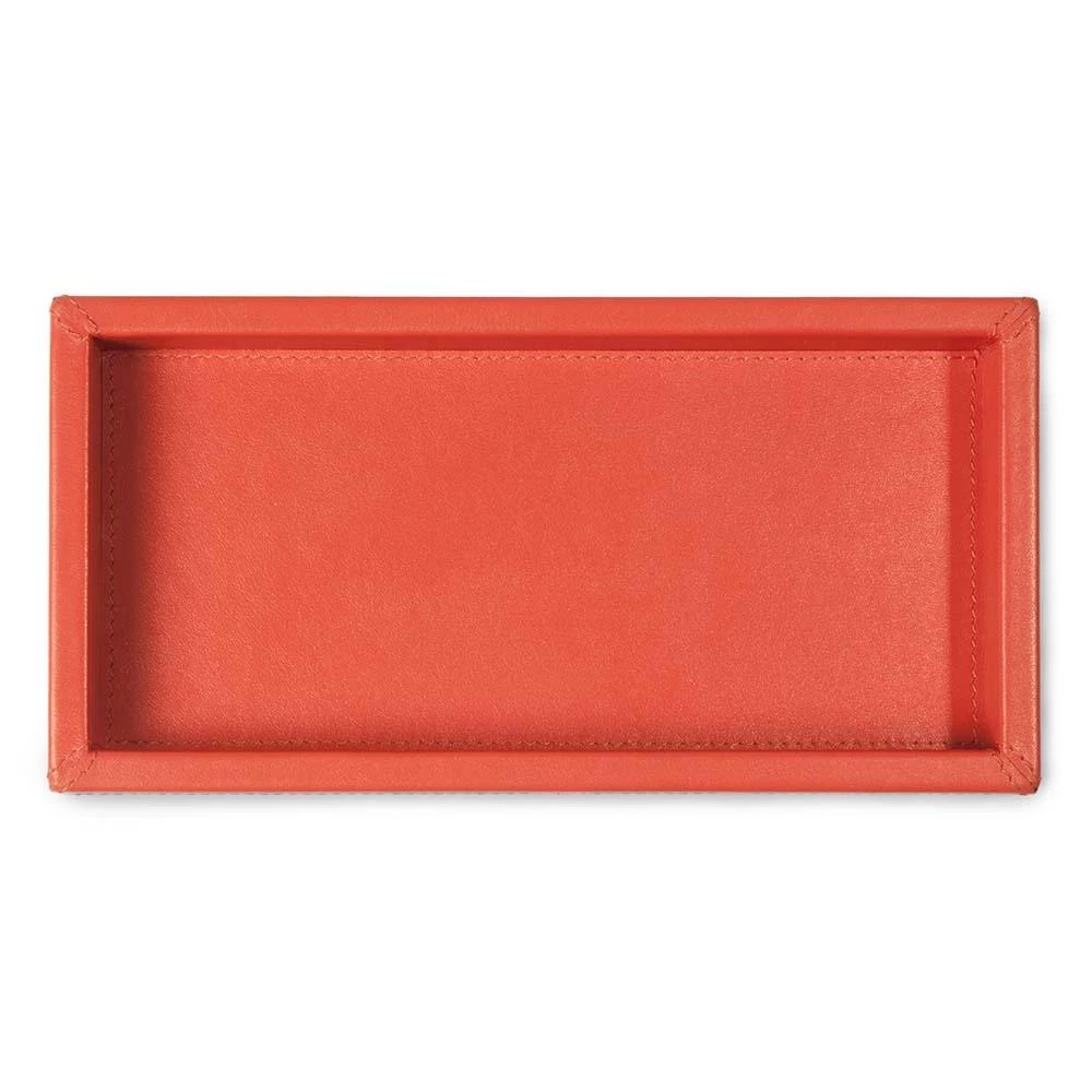 Leather tray, nappa leather, 24 x 12 cm, orange