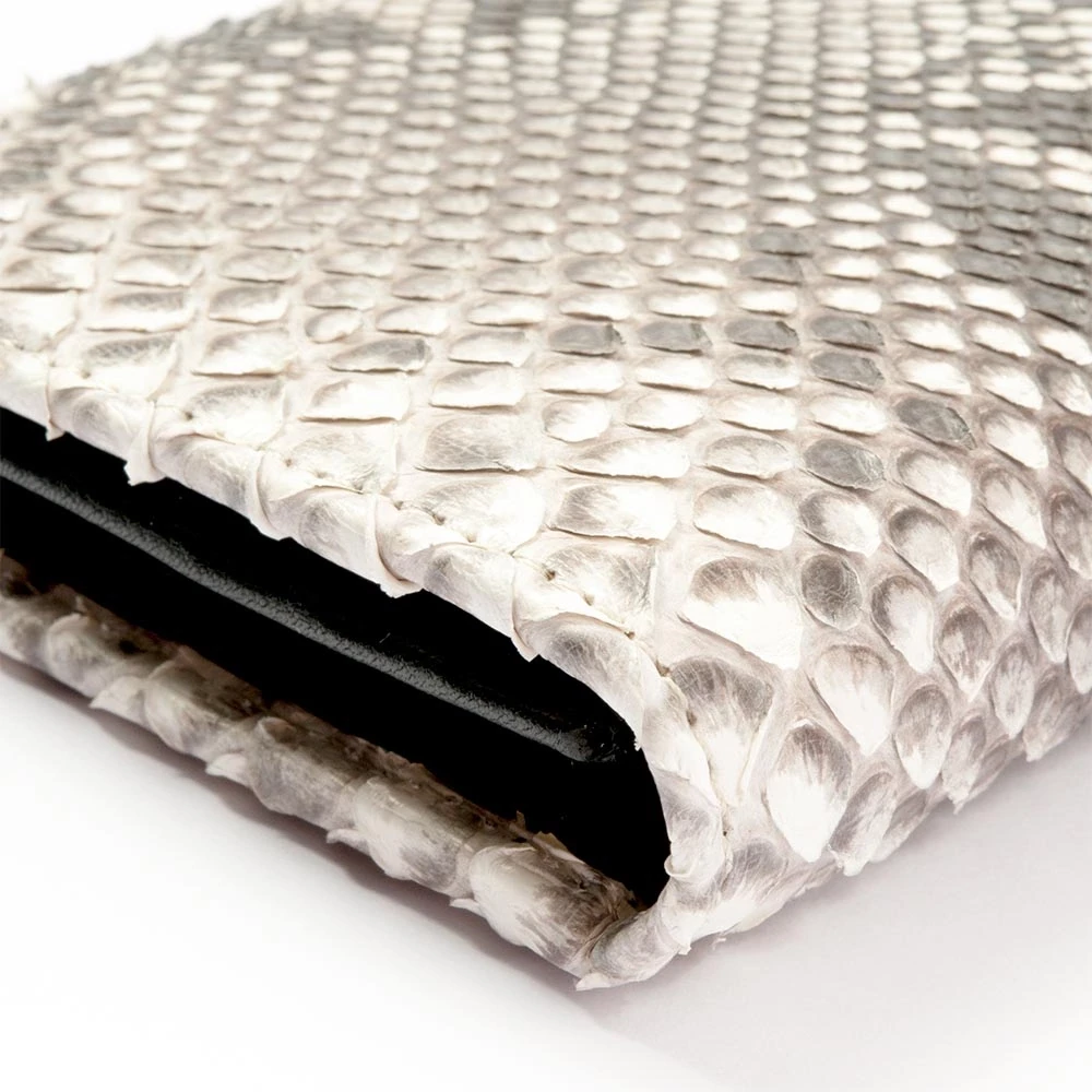 Wallet Double with Coin Pocket, python leather, black/white