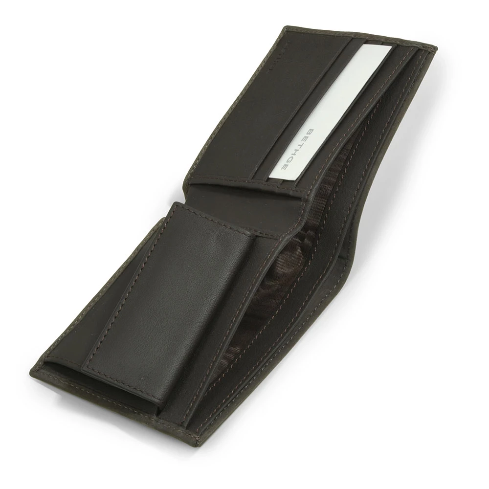 Wallet with Coin Pocket, leather wash, dark grey