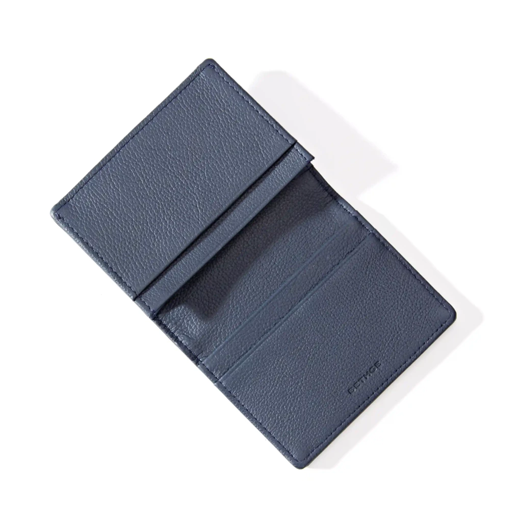Card Wallet, 3 cc, Kollektion  1977, leather, bifold, blue