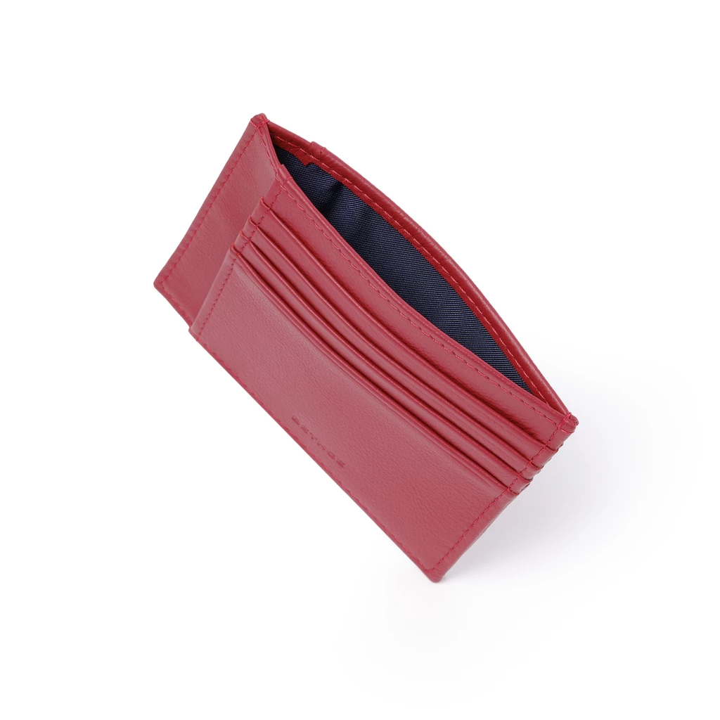Card Holder, 8 Card Slots (8 CC), 1977 Collection, Red with Blue Lining