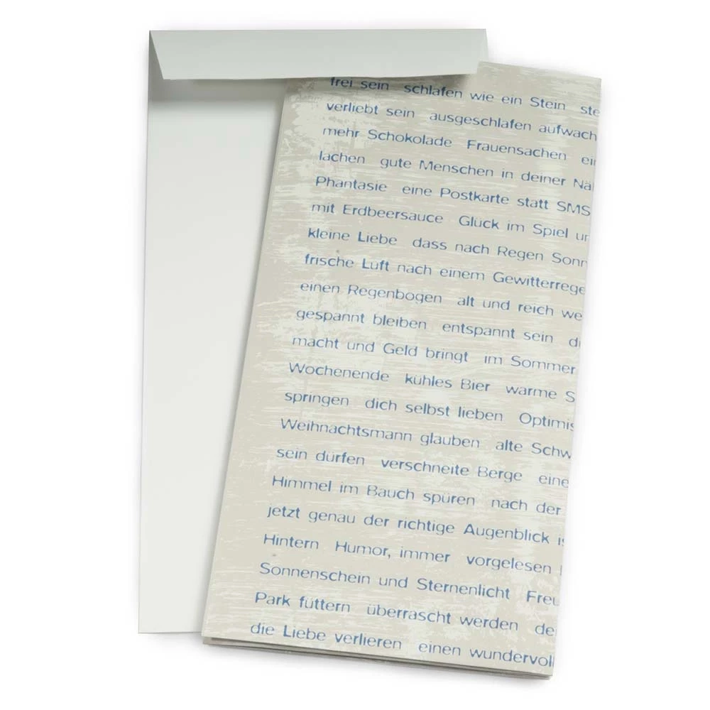 Greeting card wishes blue