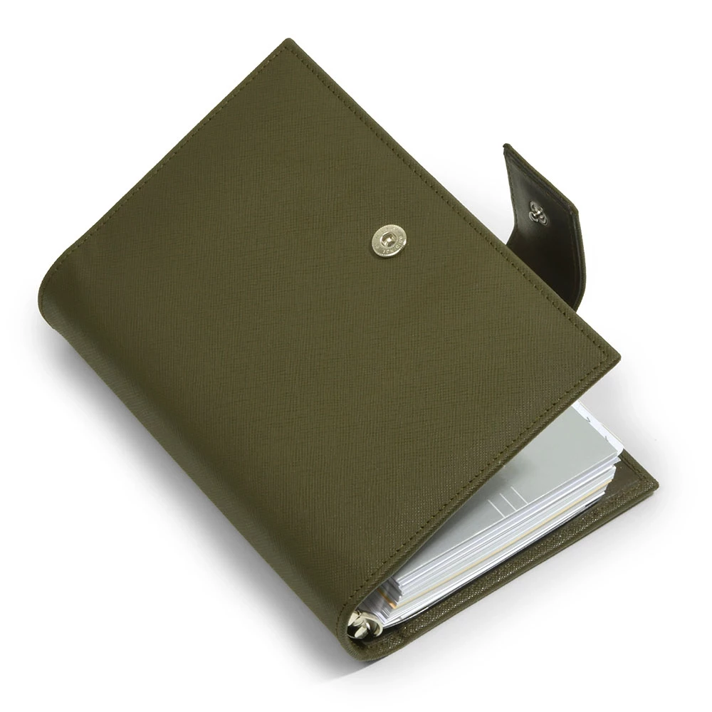 Personal Organiser, Saffiano leather, olive green