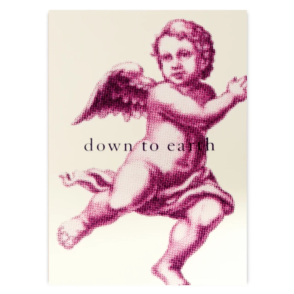 Christmas card down to earth neon pink