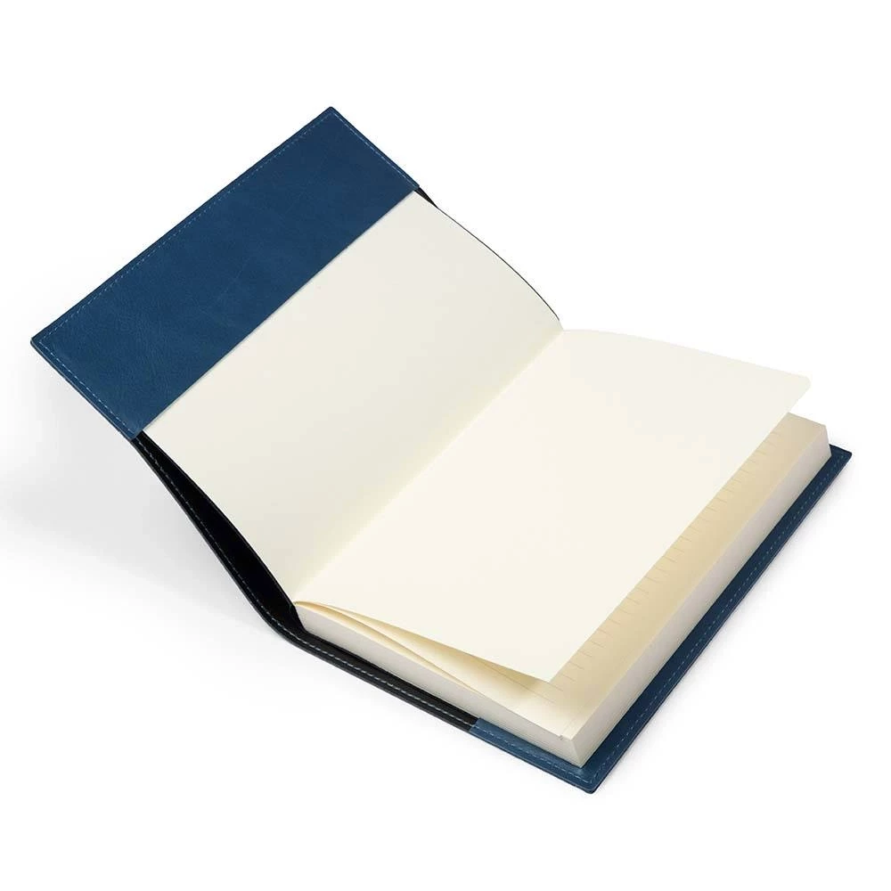 Book cover for DIN A5 books, leather Dolce, blue