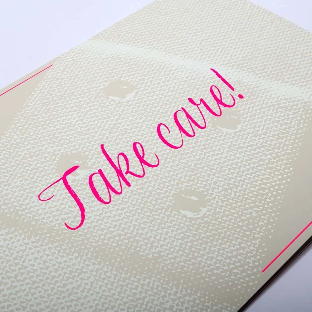 Greeting card Take Care! pure  sand