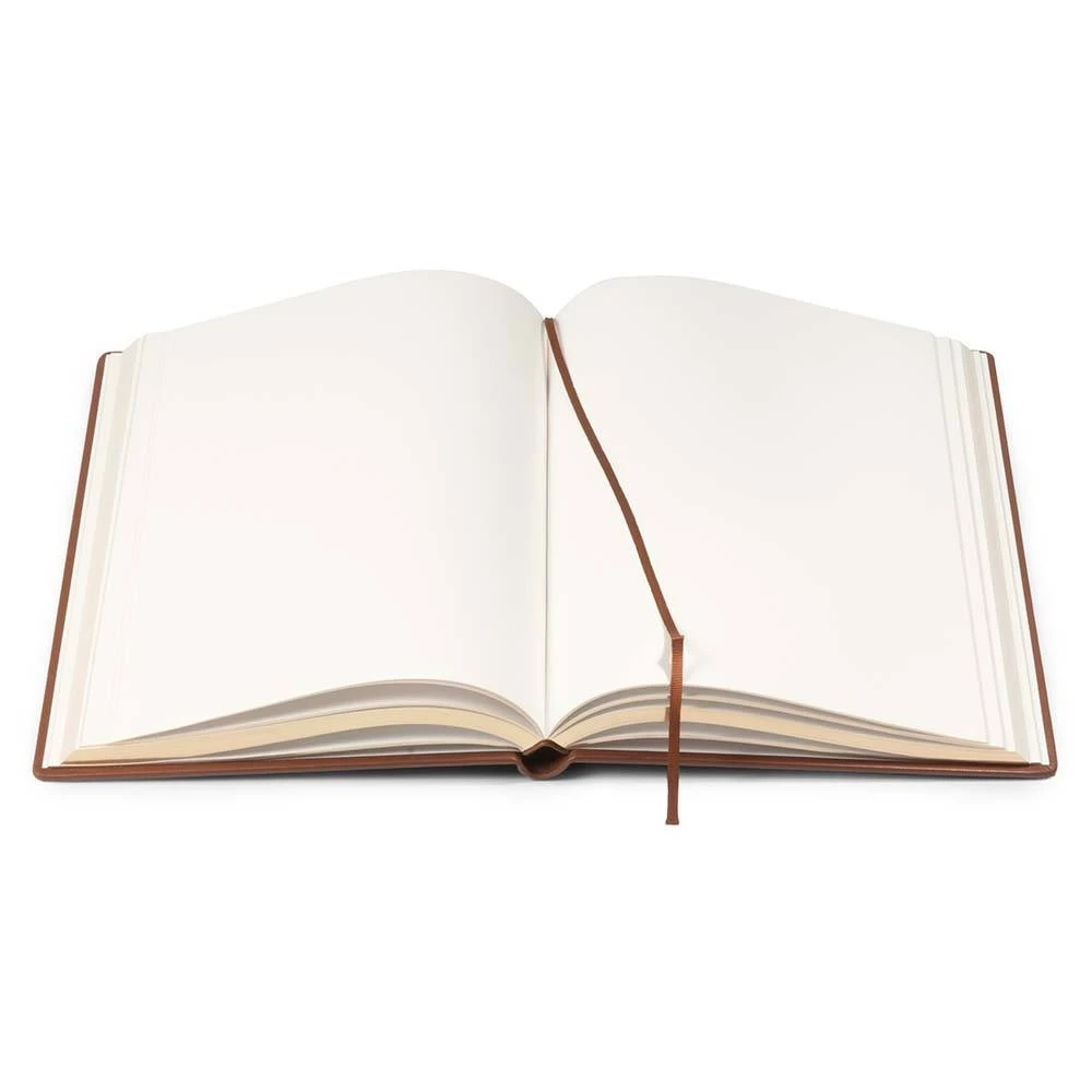 Guest Book with Gilt Edges, 144 pages, leather, A4, brandy