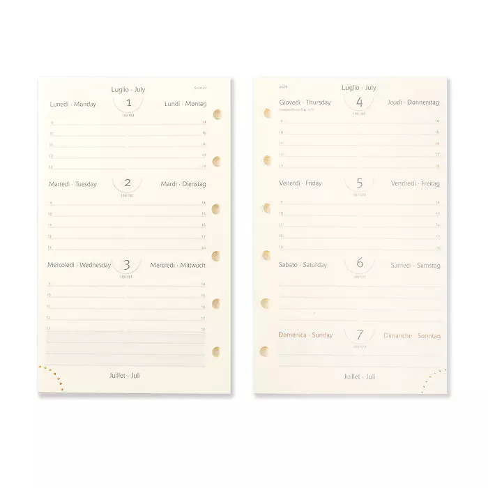 Pocket Planner Refill 2026 – Weekly (1 Week/2 Pages), Ivory