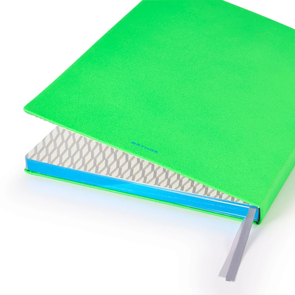 Notizbuch A4, Leder Glaring Green, blanko