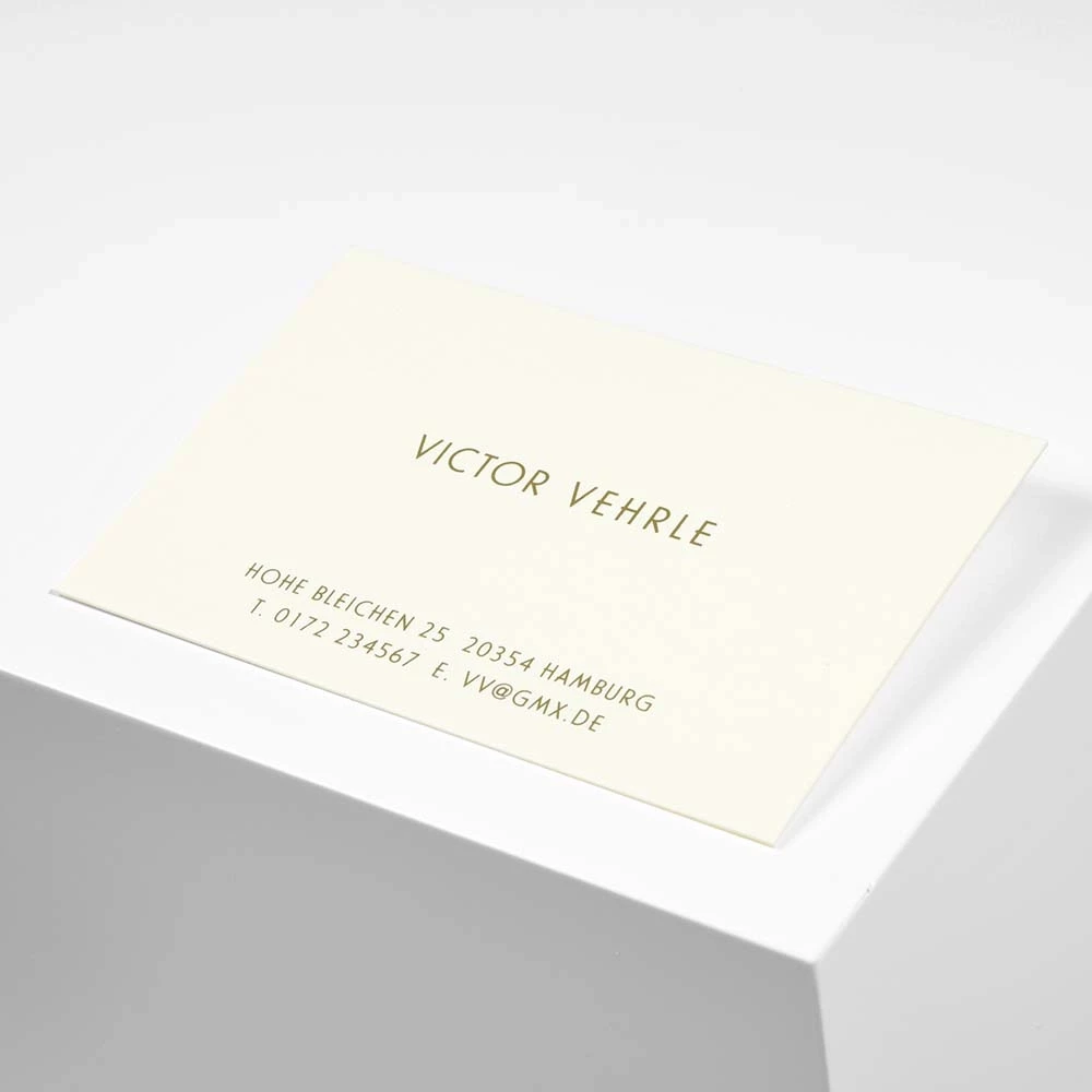 100 custom business cards, Victor Vehrle