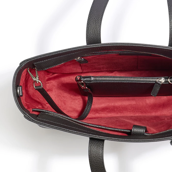 Business Shopper Tote Bag – Black Leather