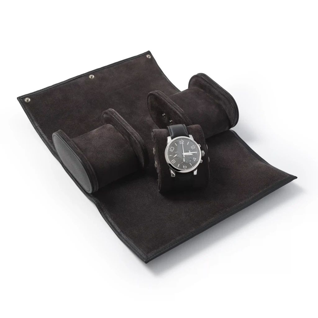 Watch Roll for 3 Watches, Collection 1977, leather, black