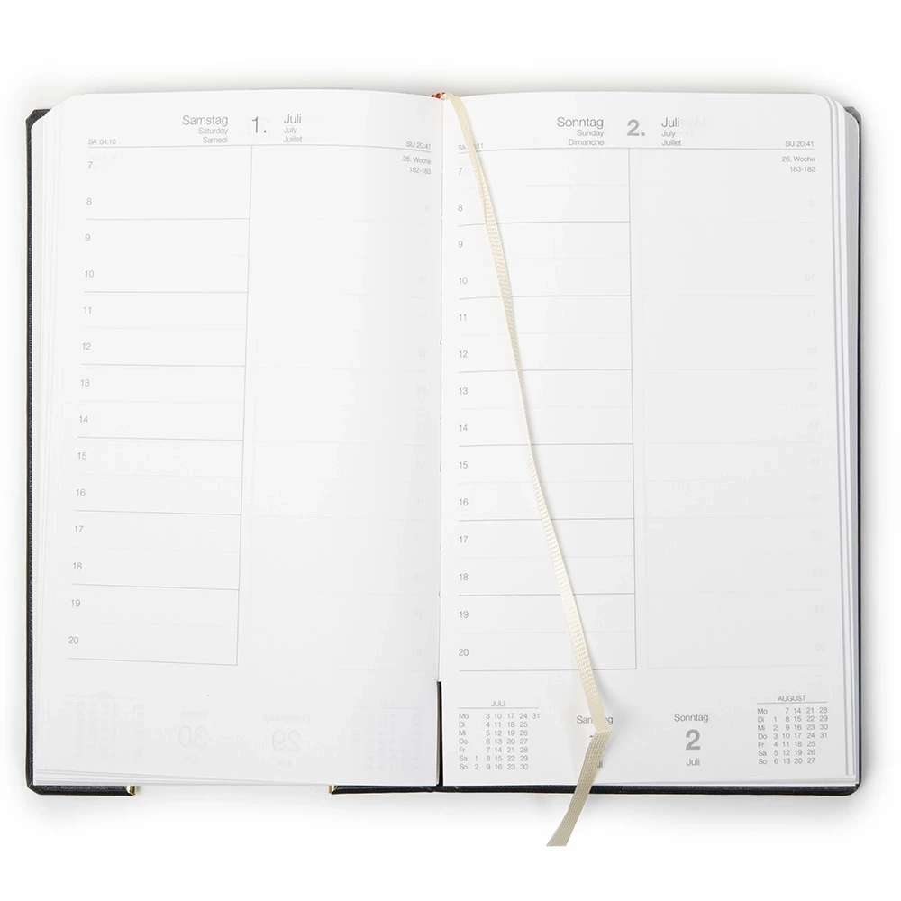 Edition K weekly calendar 2026 Verona black, silver edging